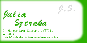 julia sztraka business card